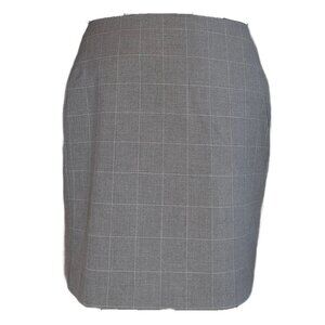 Banana Republic Gray Windowpane Suit Skirt Sz 8 Petite